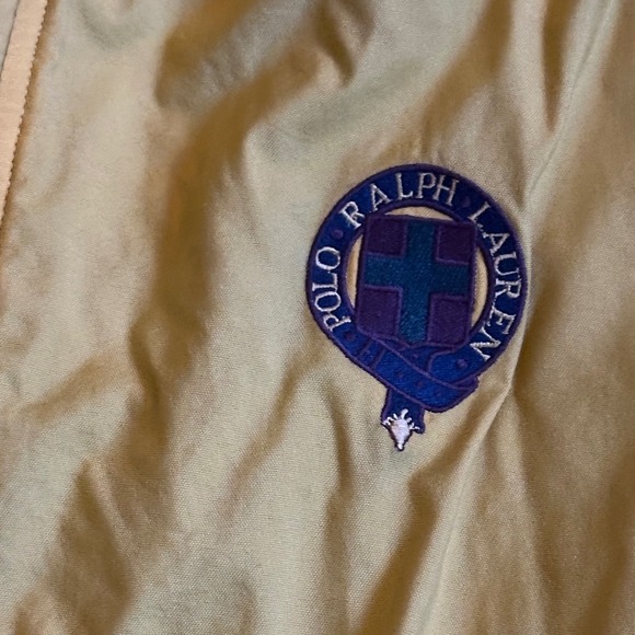 Vintage Blanket Lined Polo Ralph Lauren Yellow Hooded Anorak Jacket Mens‎ L - Picture 2 of 5